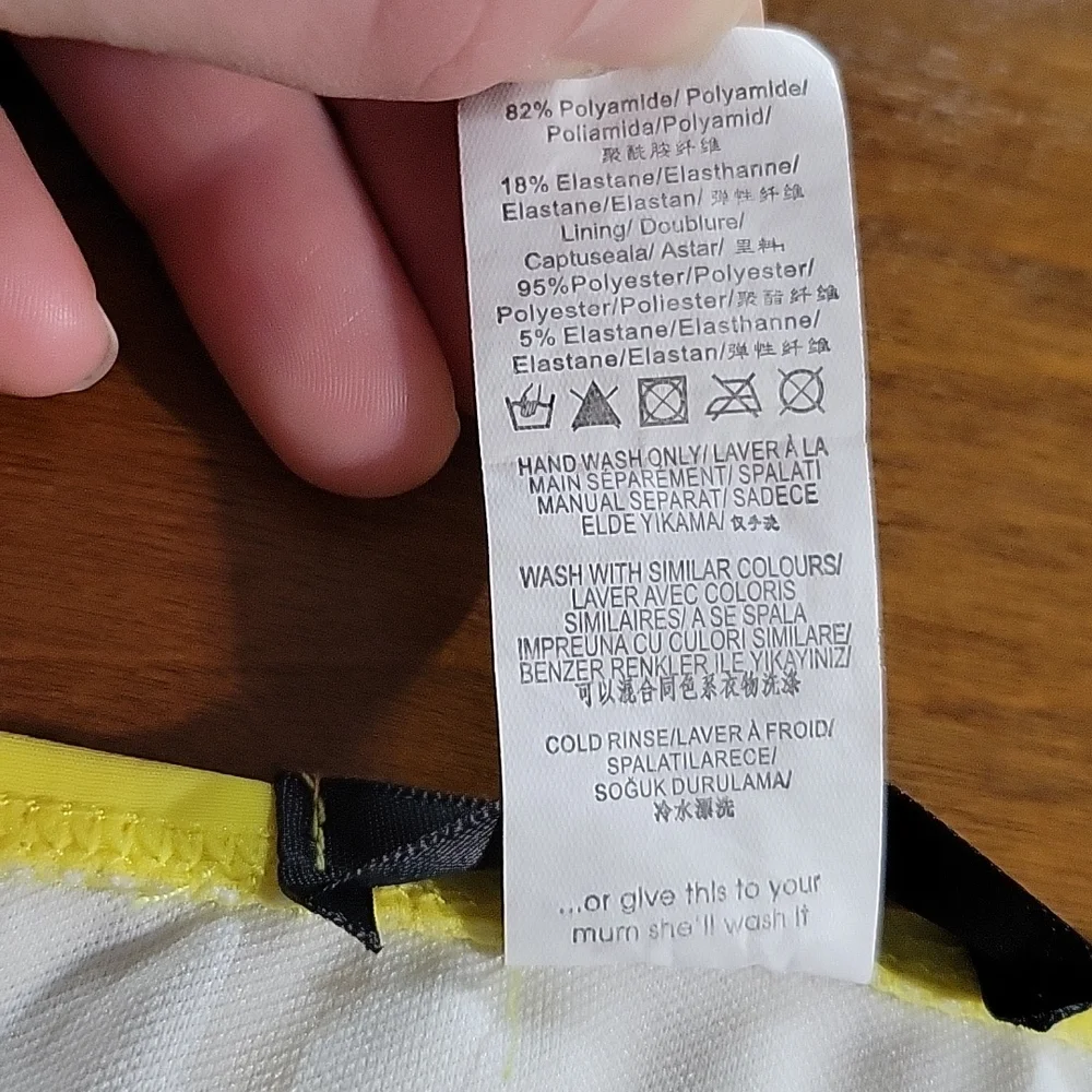 Donated-Swim Top Off the Shoulder Bright Yellow - Picture 10 of 14